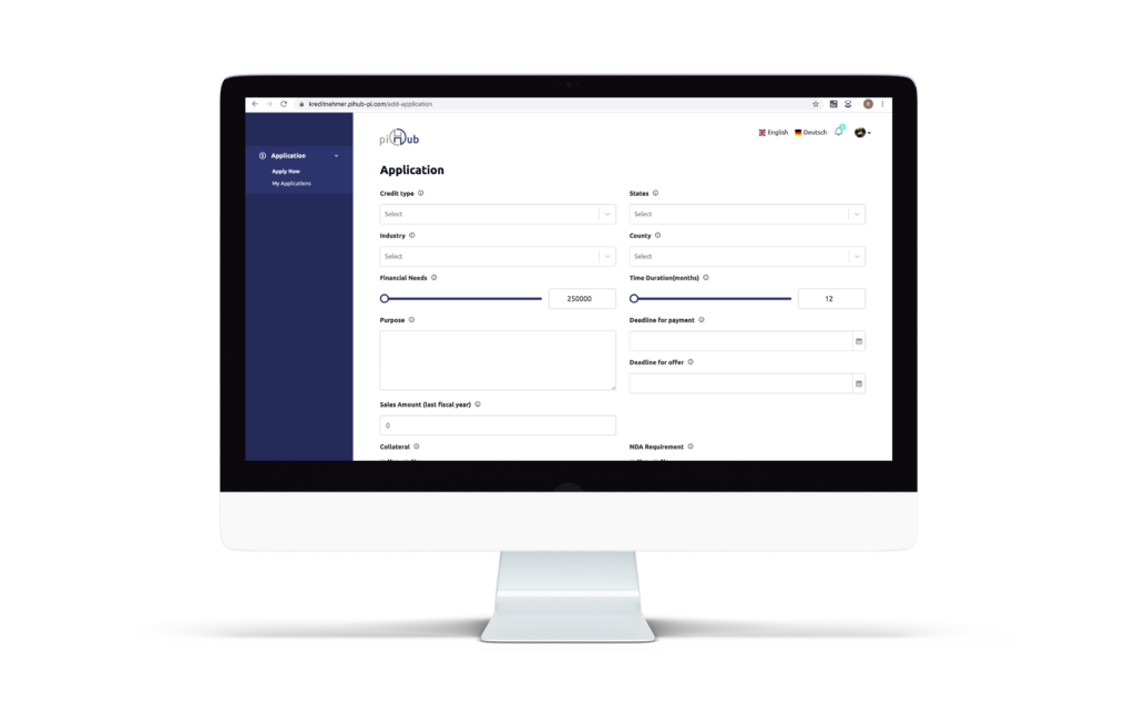 Use Case: Pihub - Webanwendung Plattform für Kreditdienstleistungen